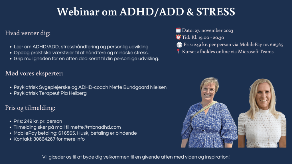 Foredrag om ADHD og stress: Forståelse og håndtering gennem terapi